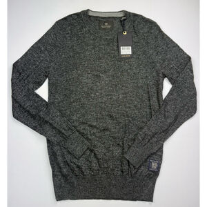 Scotch & Soda Men's Sweater Small Heathered Gray Marl Knit Crew Neck Wool Blend